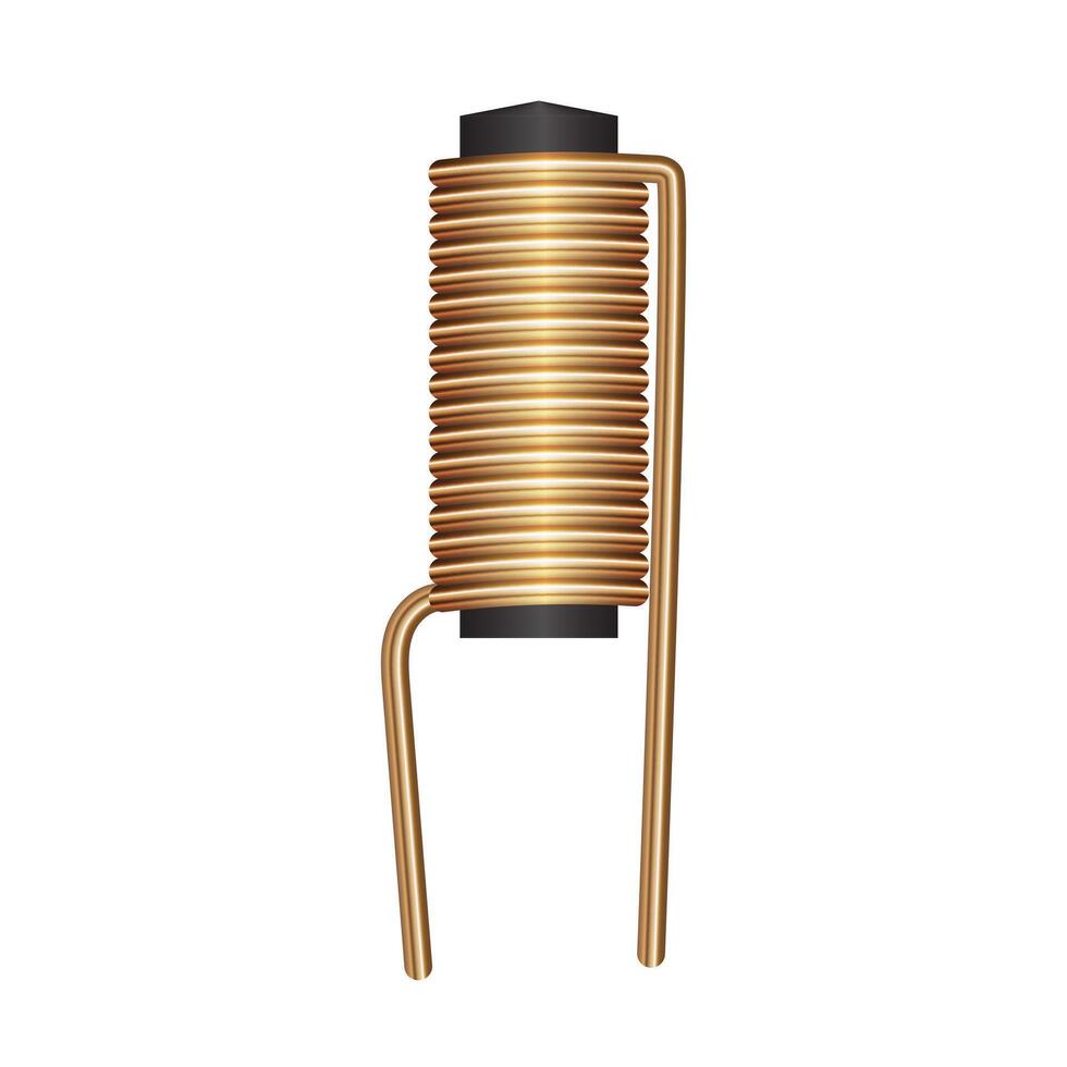 Realistic coil inductors isolated on white background. illustration EPS 10. vector
