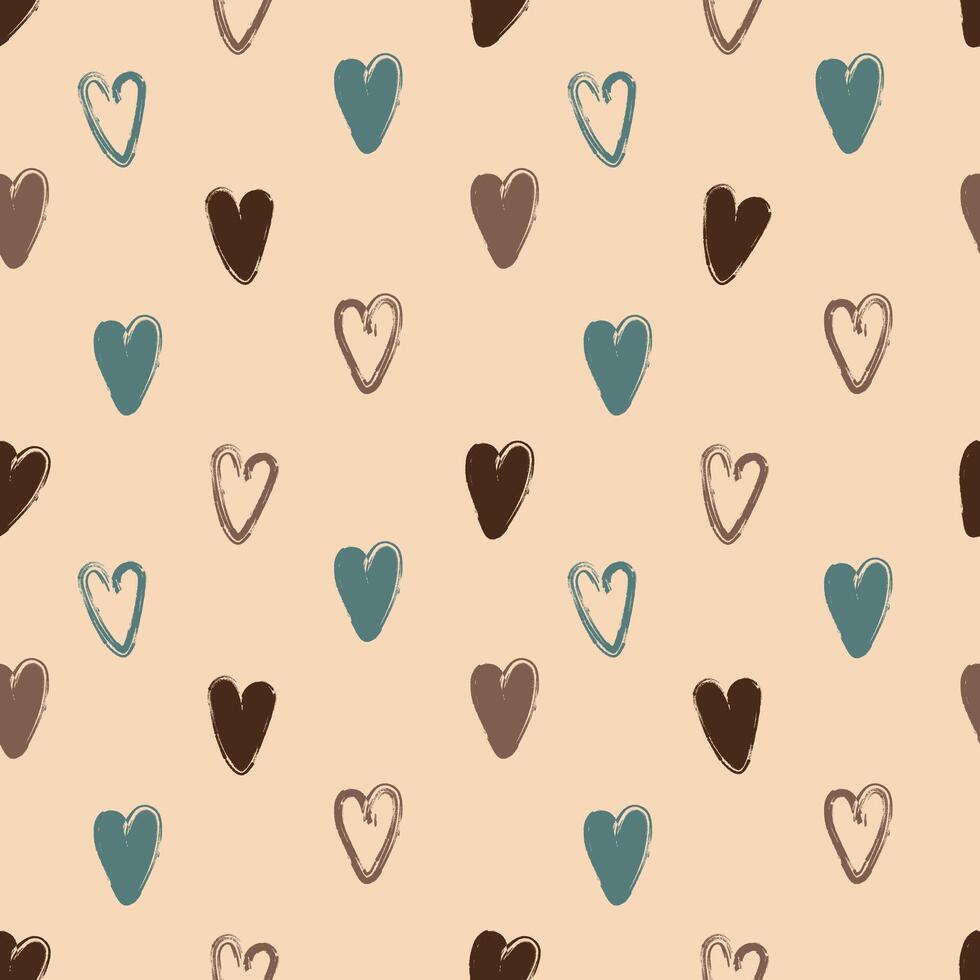 Seamless pattern with pastel hearts, symbolizing love. vector