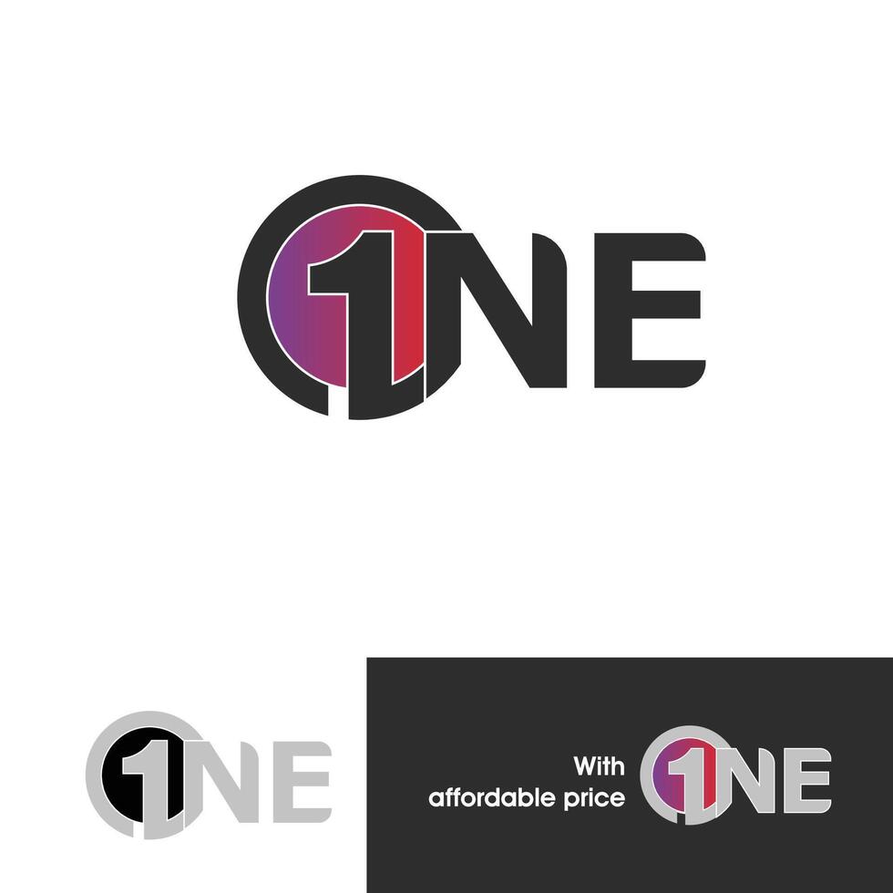 One Letter Unique Icon Logo Concept vector
