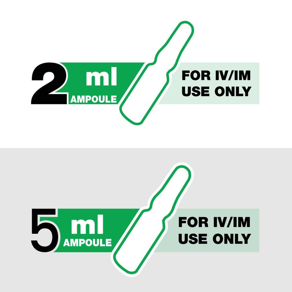 Injectable Ampoule icon logo for IV or IM Injection vector