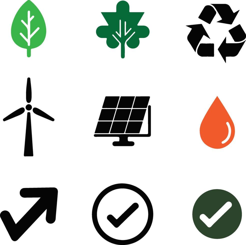 Natural graphics design element set vector