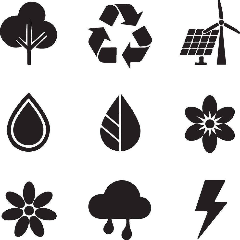 ECO friendly elements set vector