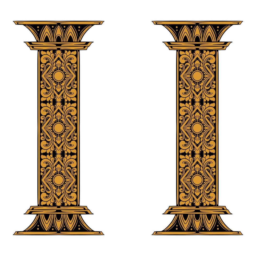 pillar design ornament wedding decoration vector