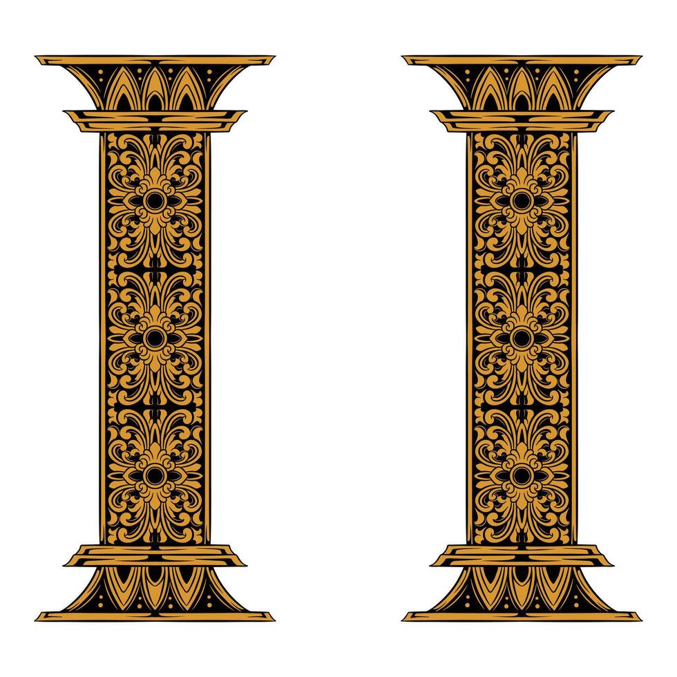 Luxury ornament pillar floral Illustration vector