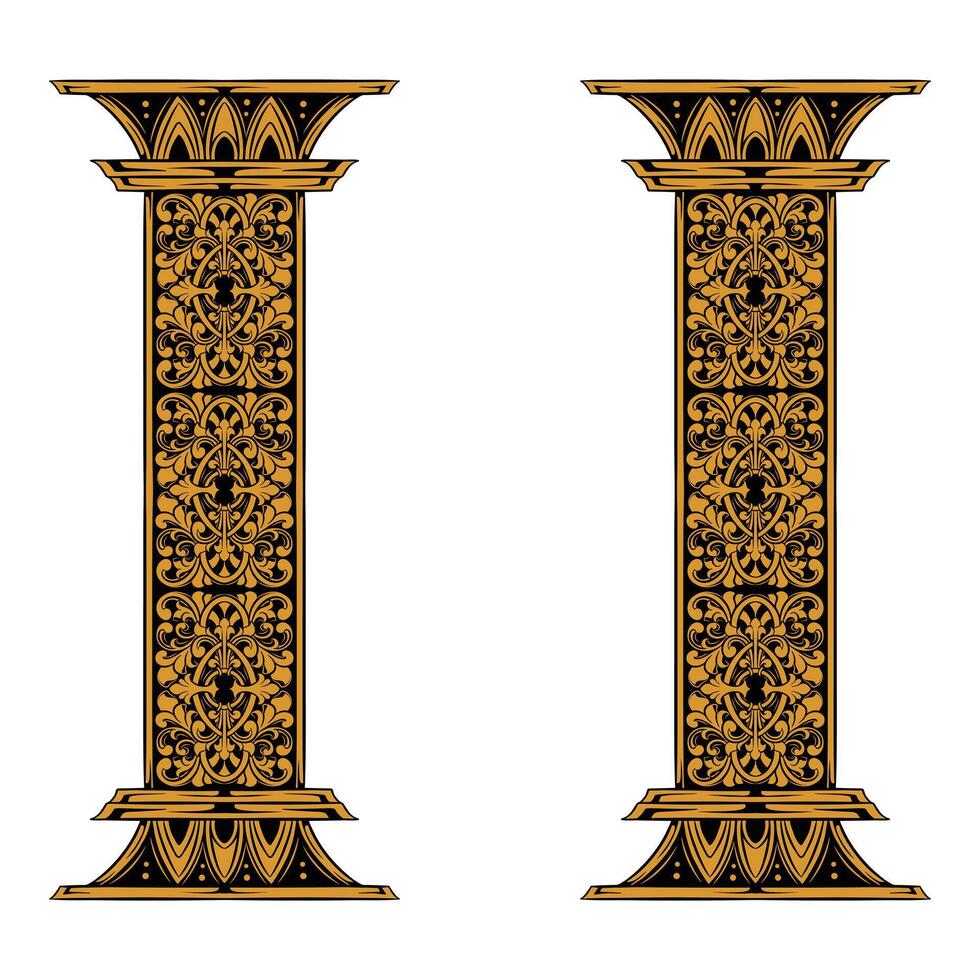frame ornament vintage pillar classic element decoration vector