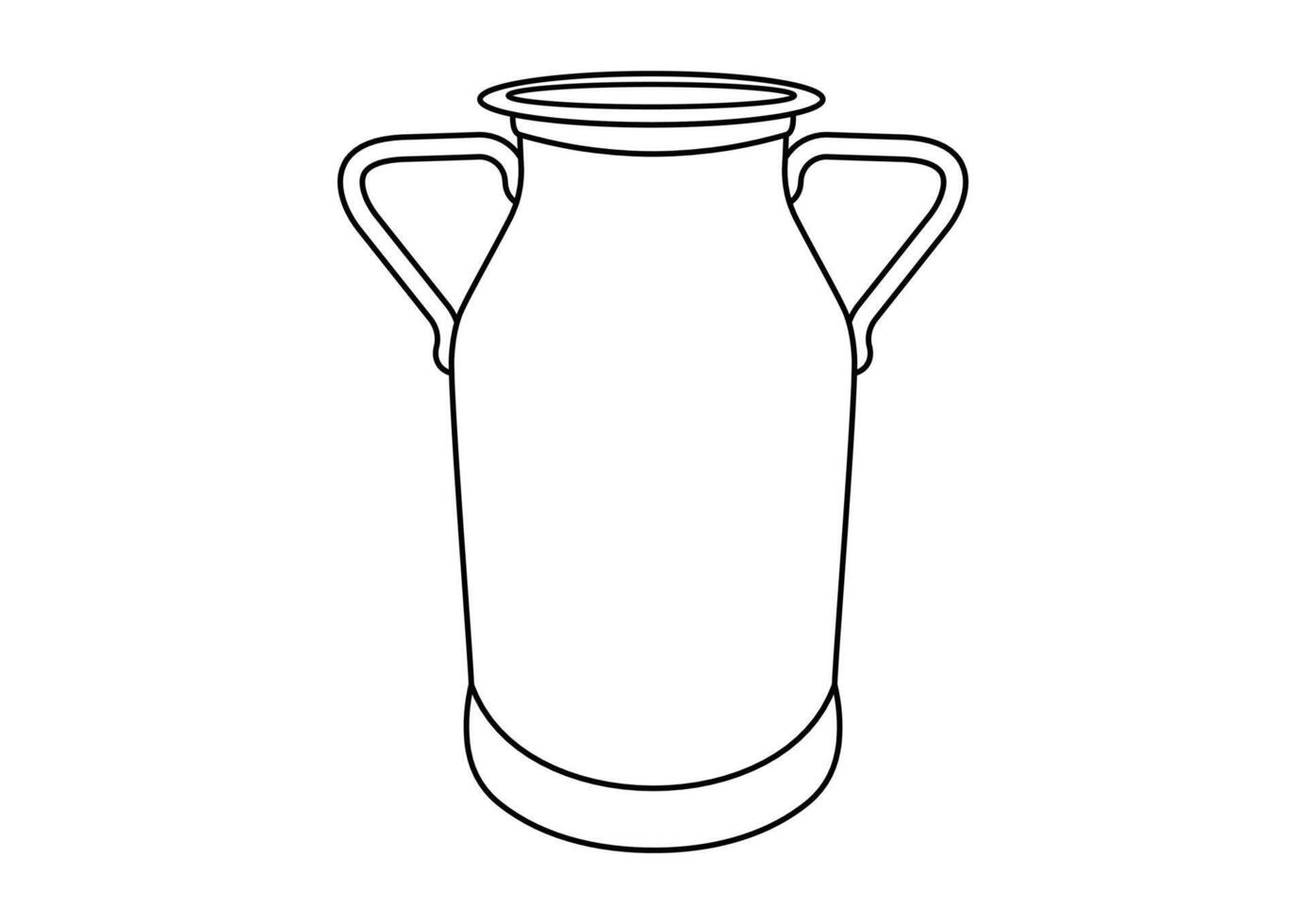 Black and white milk jug flat design isolated on white background vector