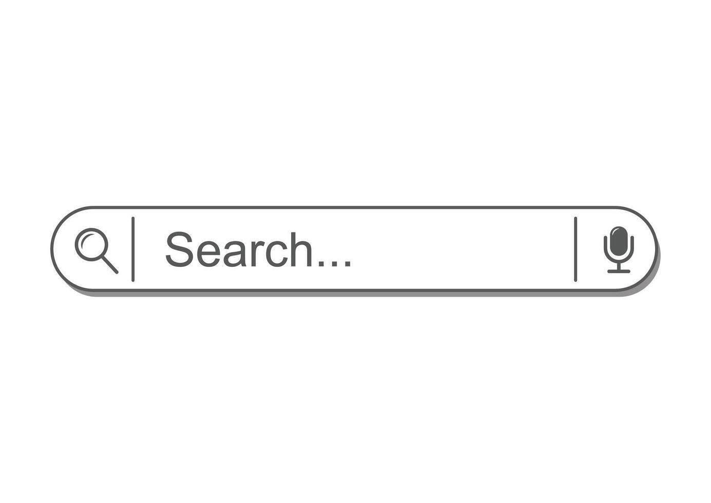 Search box with audio record flat design isolated on white background vector