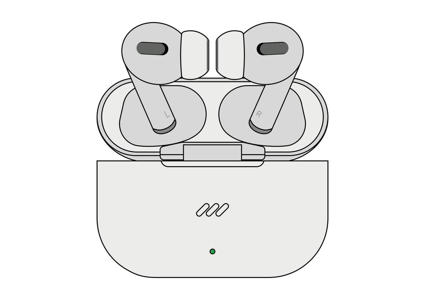 Wireless headphones with charging case flat design isolated on white background vector