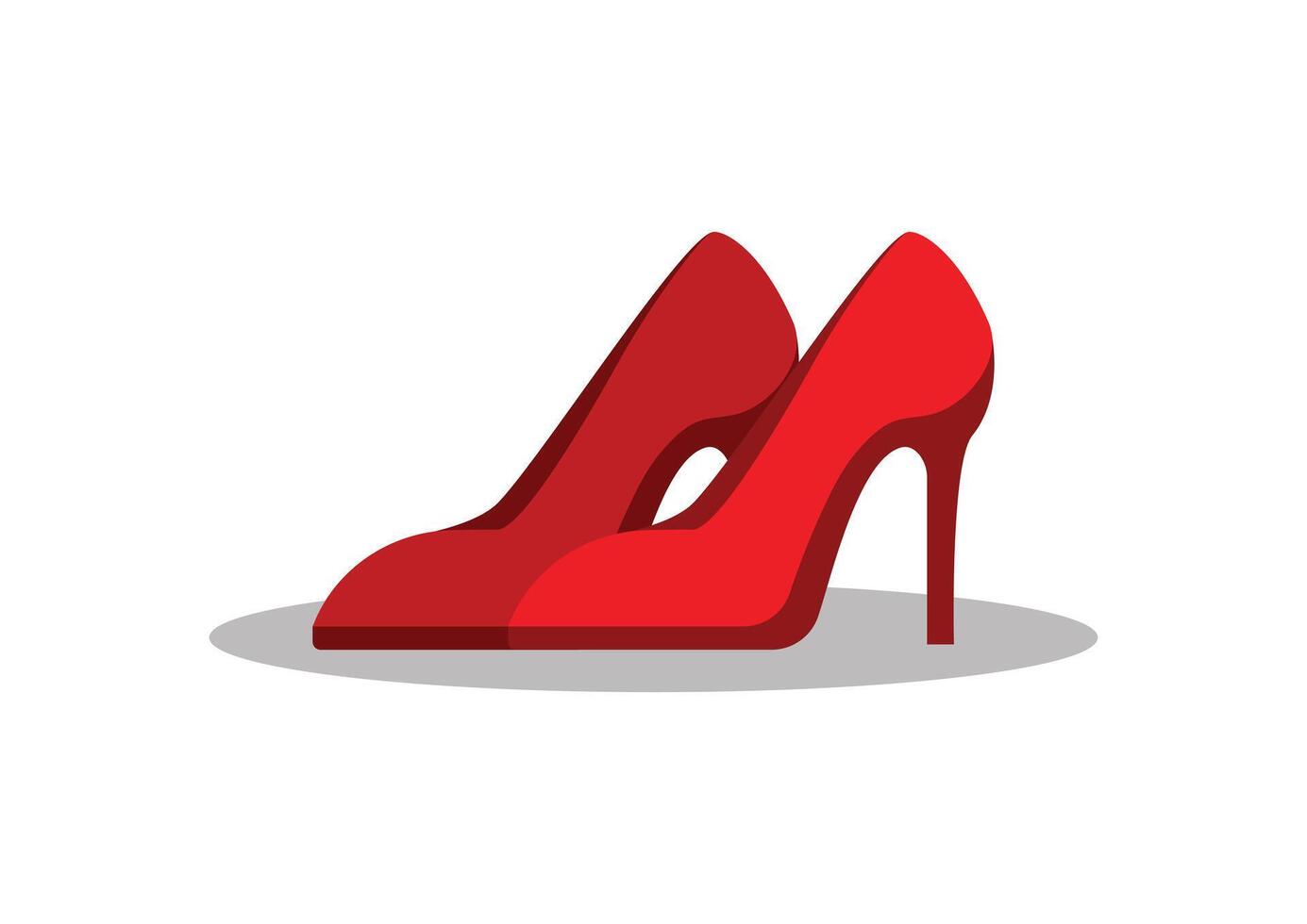 Red elegant shoes for women flat design isolated on white background vector