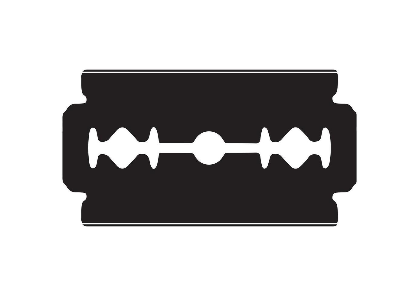 Silhouette of razor blade flat design. Black and white razor blade vector