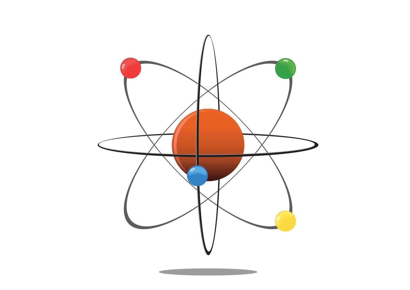 Atom flat design isolated on white background vector