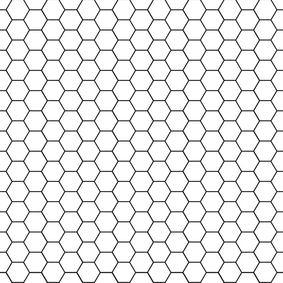 Honeycomb hexagonal seamless pattern. Texture bee comb grid. Grid design, vect or background. Simple texture. Flat illustration isolated on white background. vector