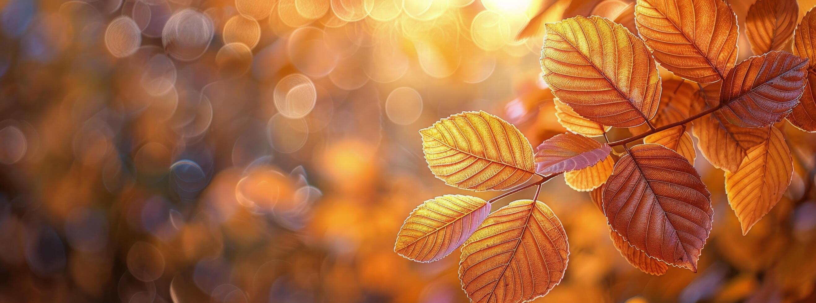 Autumn Leaves Glowing In Sunlight photo
