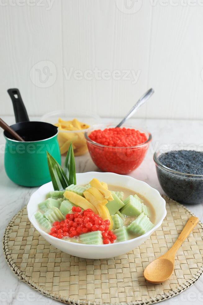 Es Bongko, Traditional Sweet Dessert from Pontianak, Indonesia. photo