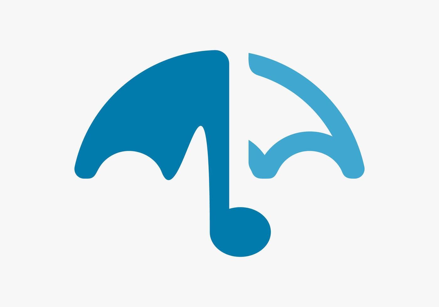 umbrella with rain drops music vector