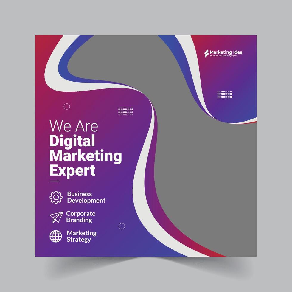 digital marketing post banner and corporate social media post design template vector