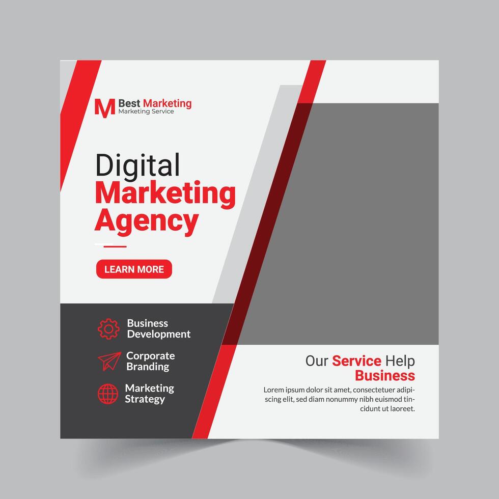 Digital Marketing Social Media Post and business advisor promotional template vector