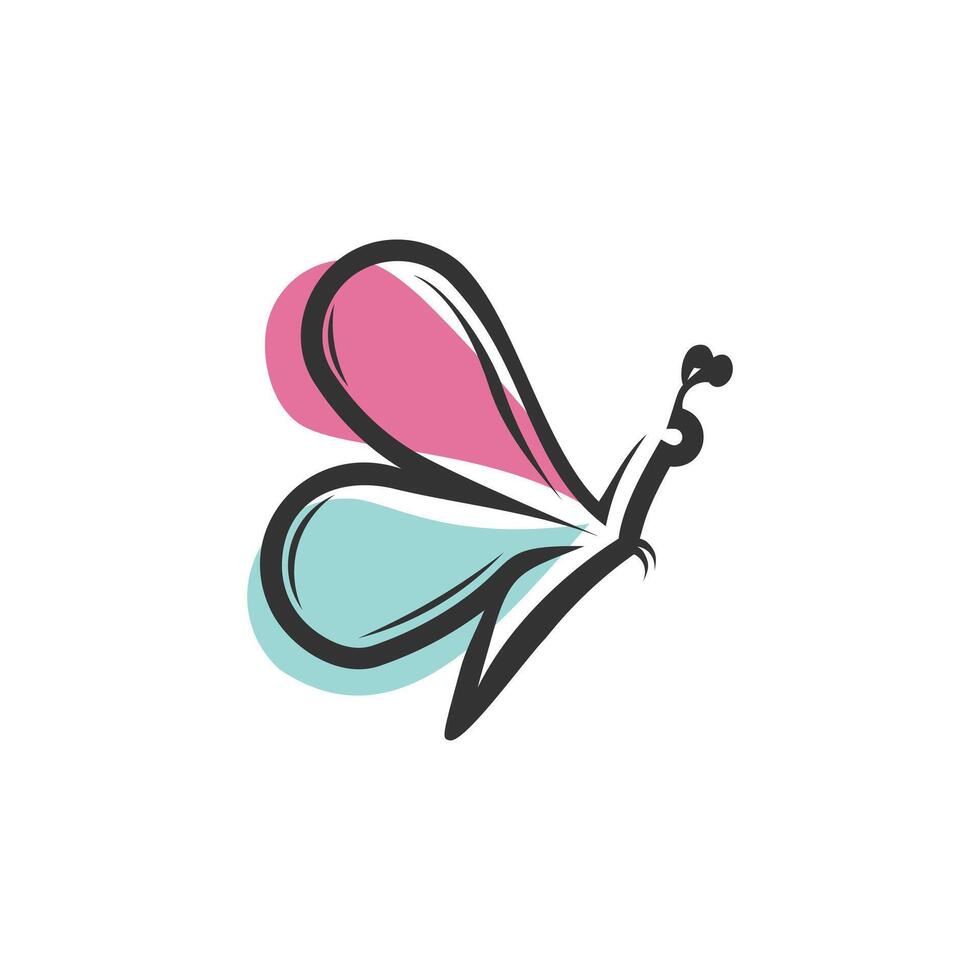 Butterfly logo design with ilustration concept premium vector