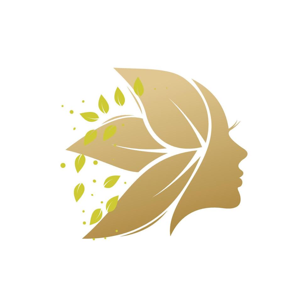 Beauty face logo design with unique concept vector