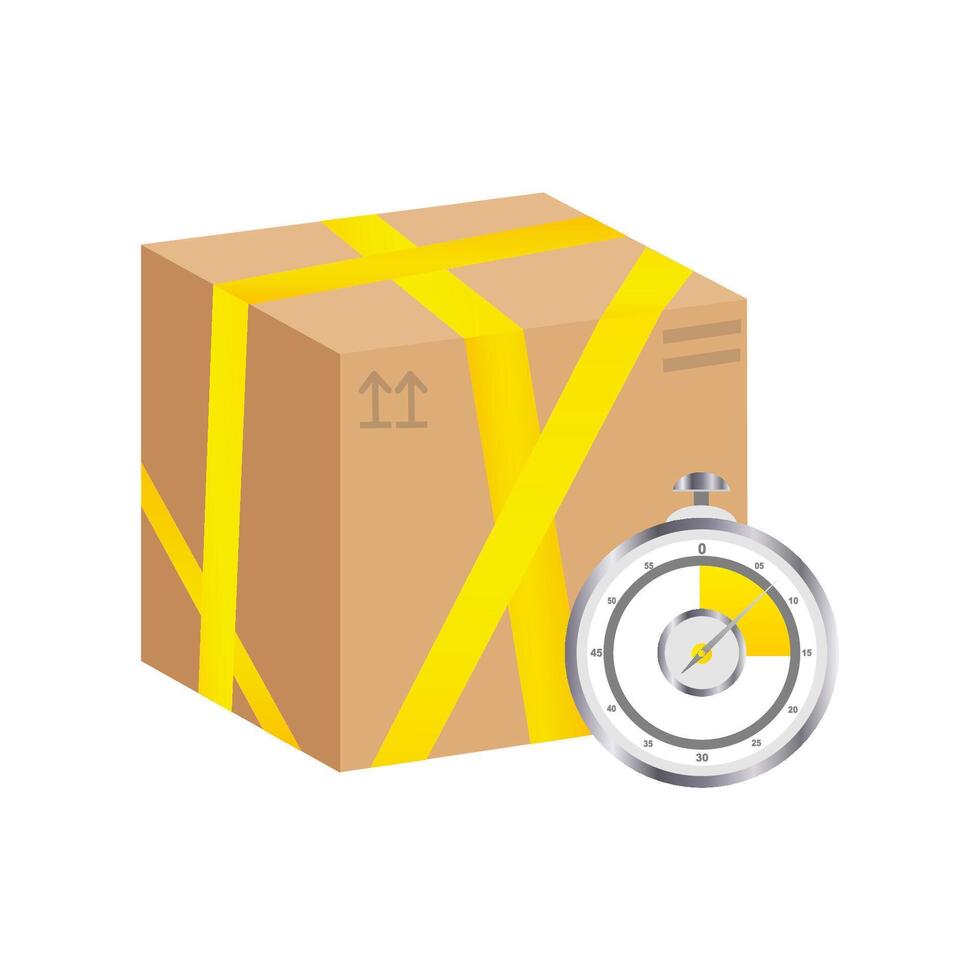 Fast delivery, express and urgent delivery, services. with a timer stopwatch icon. illustration vector