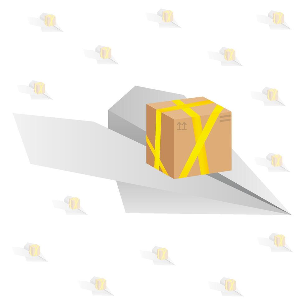 Flying parcel delivery. express delivery, parcel delivery. illustration vector