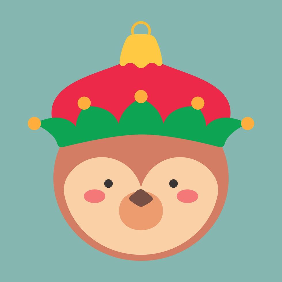 Charming Christmas animals wearing winter outfits with holiday accessories in flat style vector