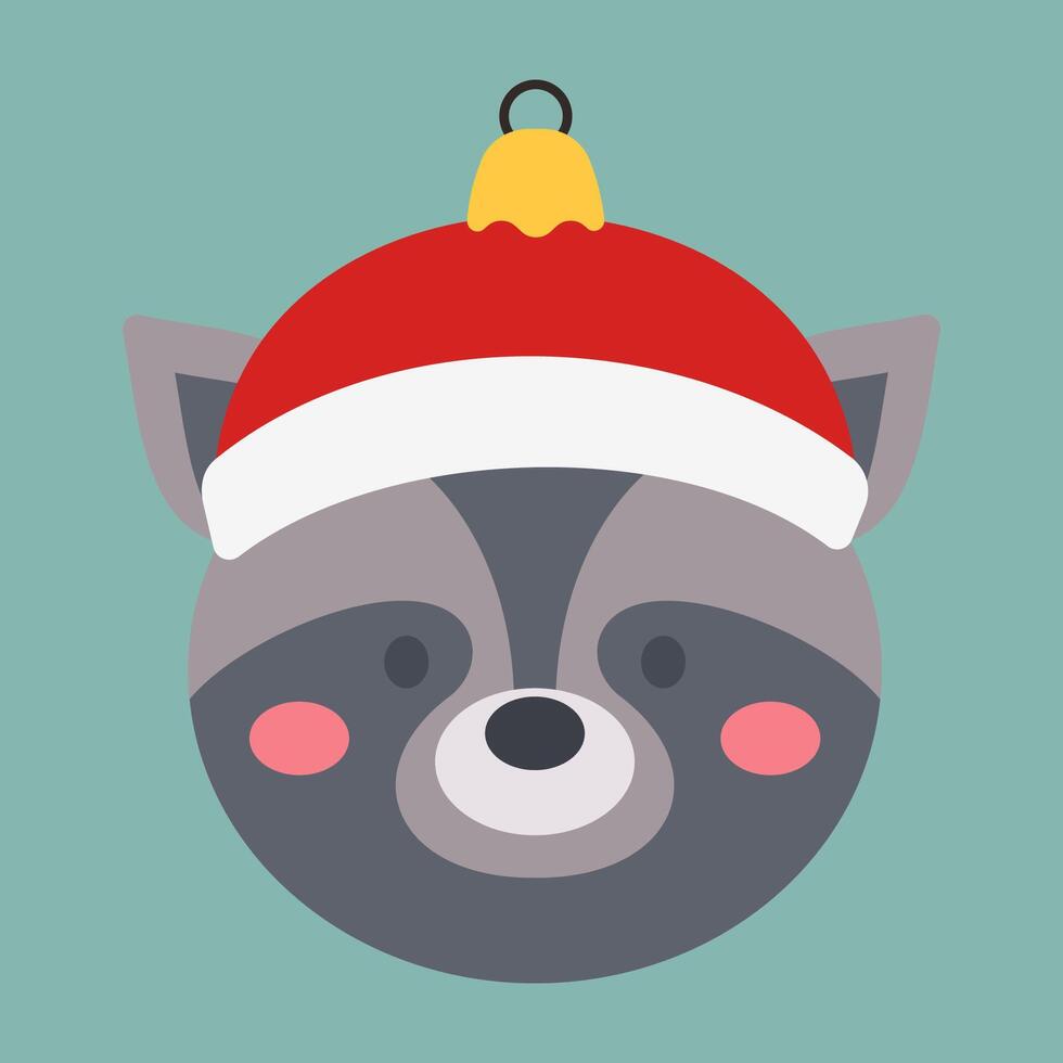 Winter-ready Christmas animal characters with festive accessories in a flat illustration vector