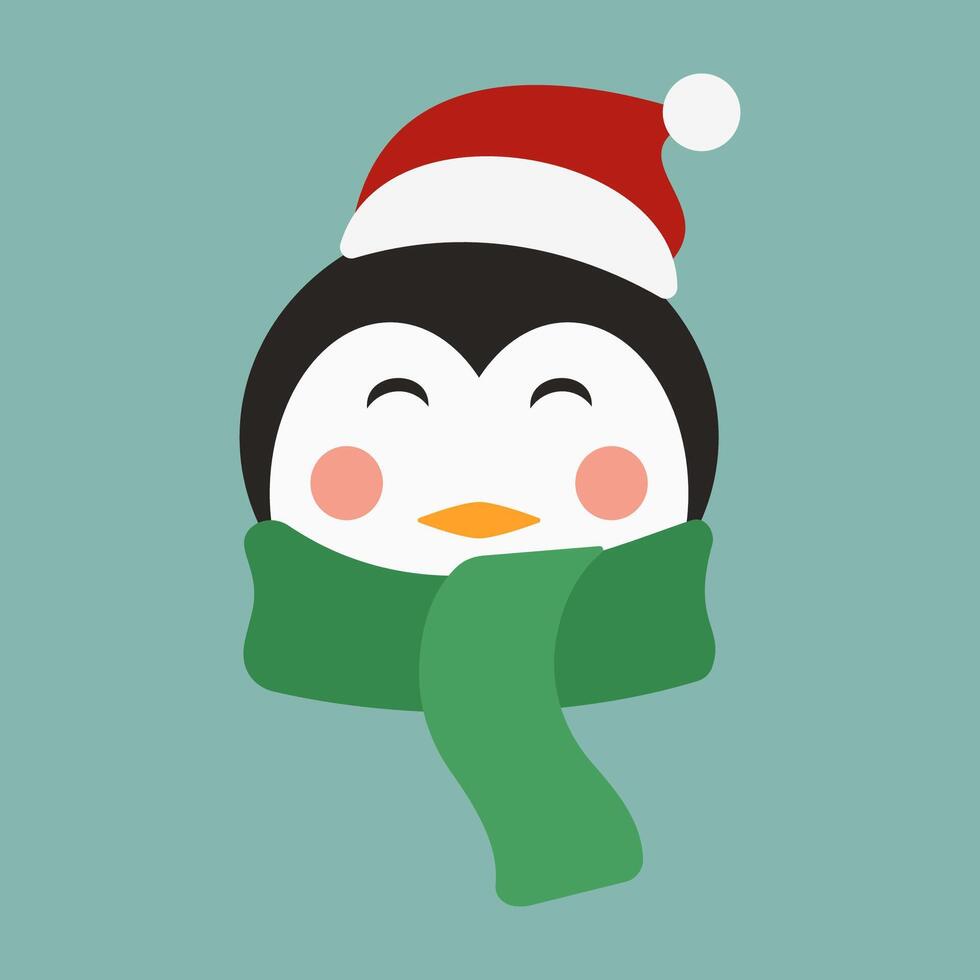 Christmas animal characters in cute winter outfits with festive accessories in flat illustration vector