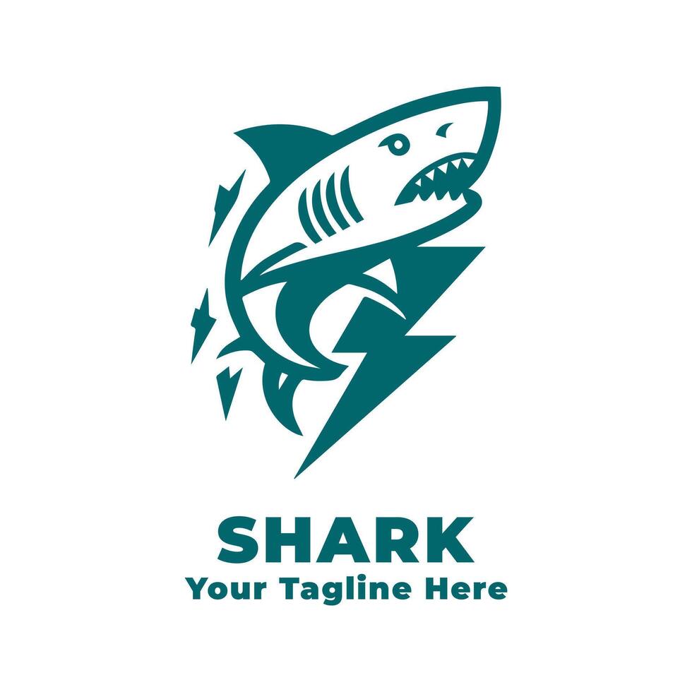 Shark Simple Logo Illustration Design vector