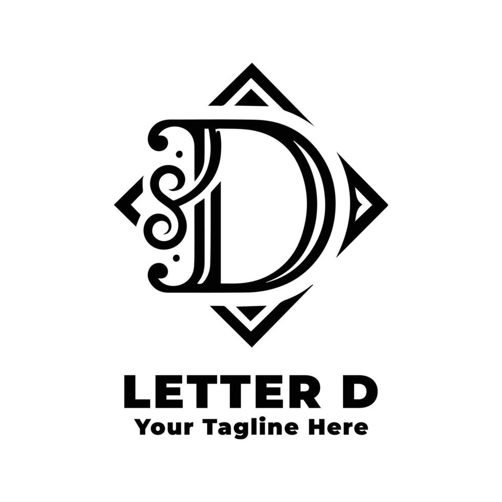 Simple Logo Letter D Illustration With Flat Background vector