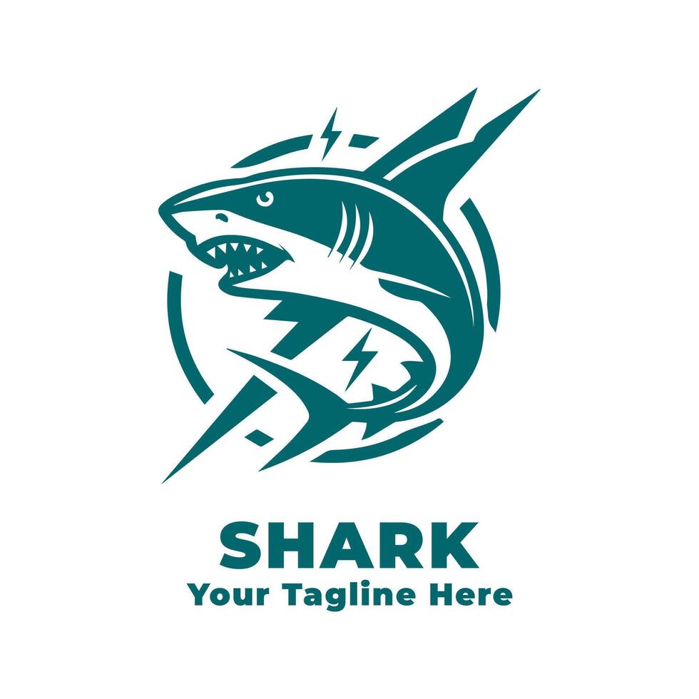 Shark Simple Logo Design vector