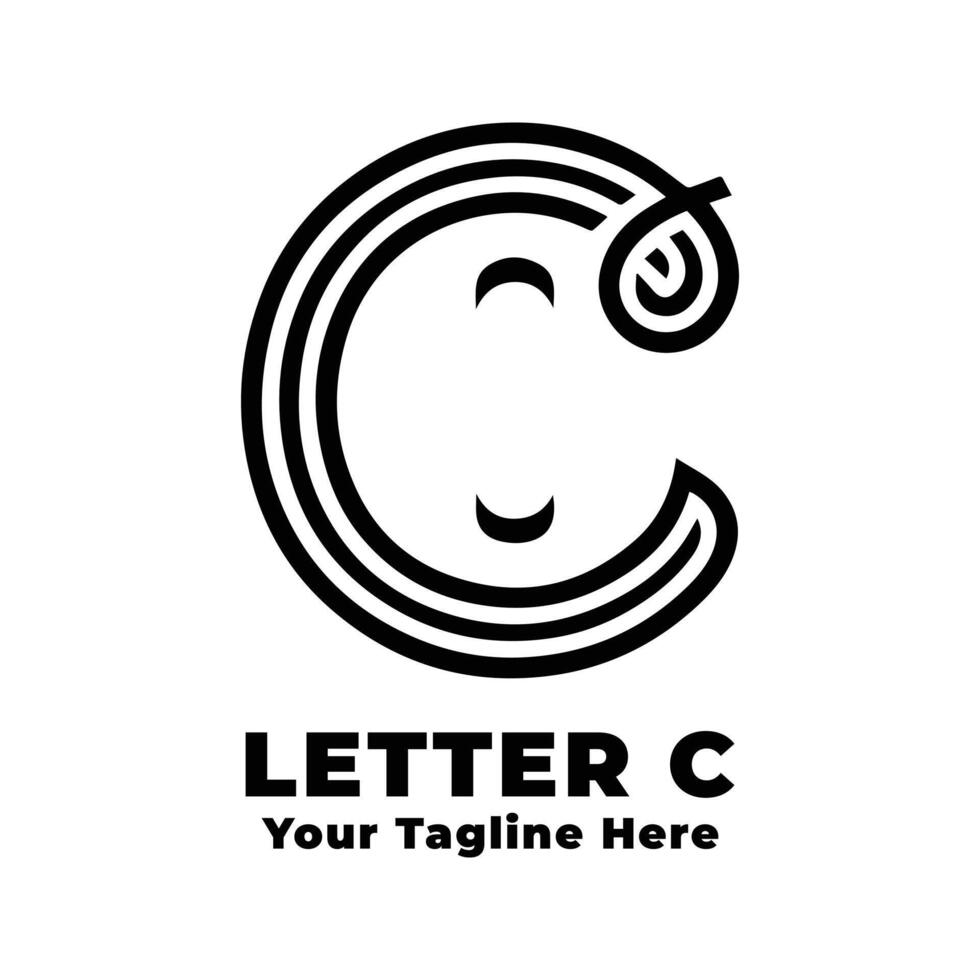 Logo Simple Letter C Illustration With Flat Background vector