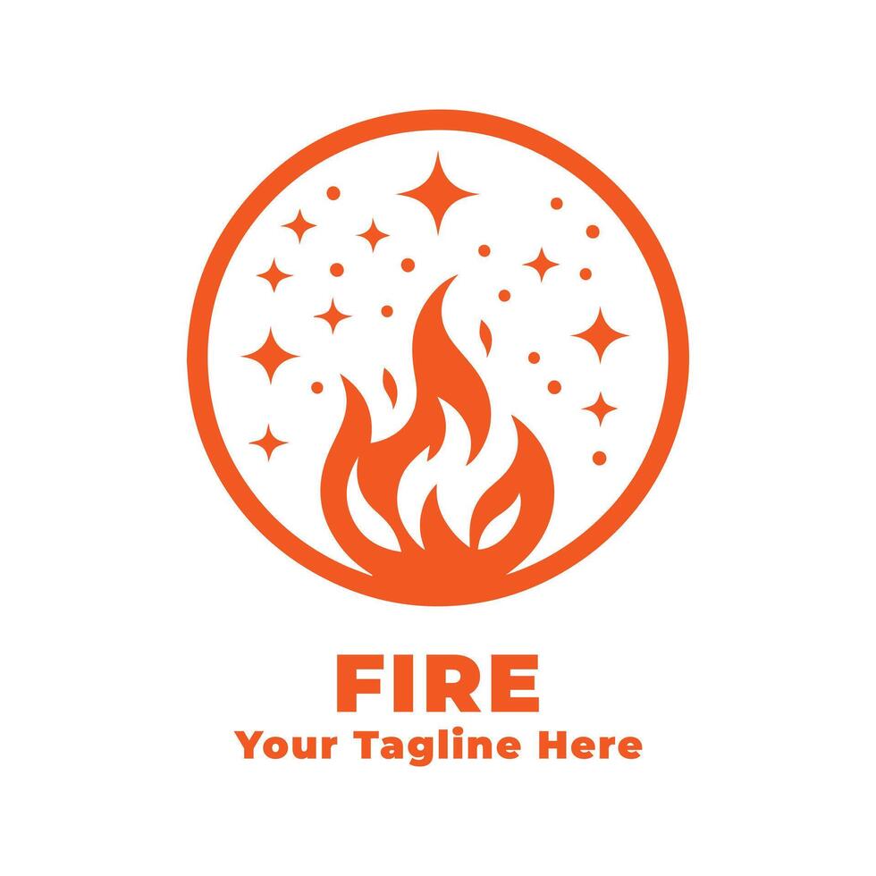 Fire Simple Logo Illustration Design vector