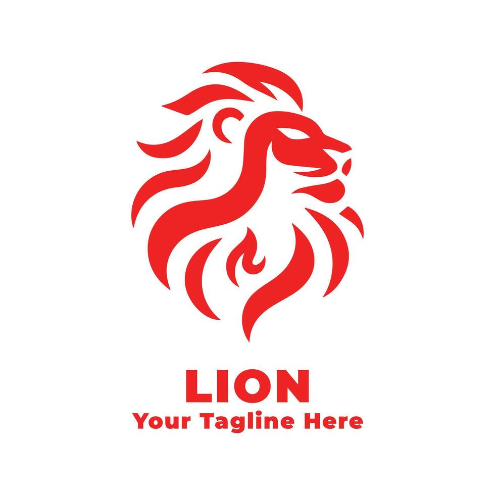 Lion Logo Simple Illustration With Flat Background vector