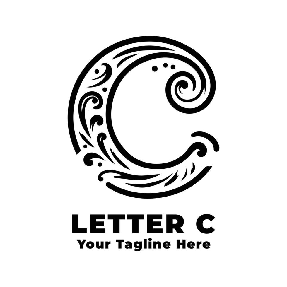 Letter C Logo Simple Illustration vector