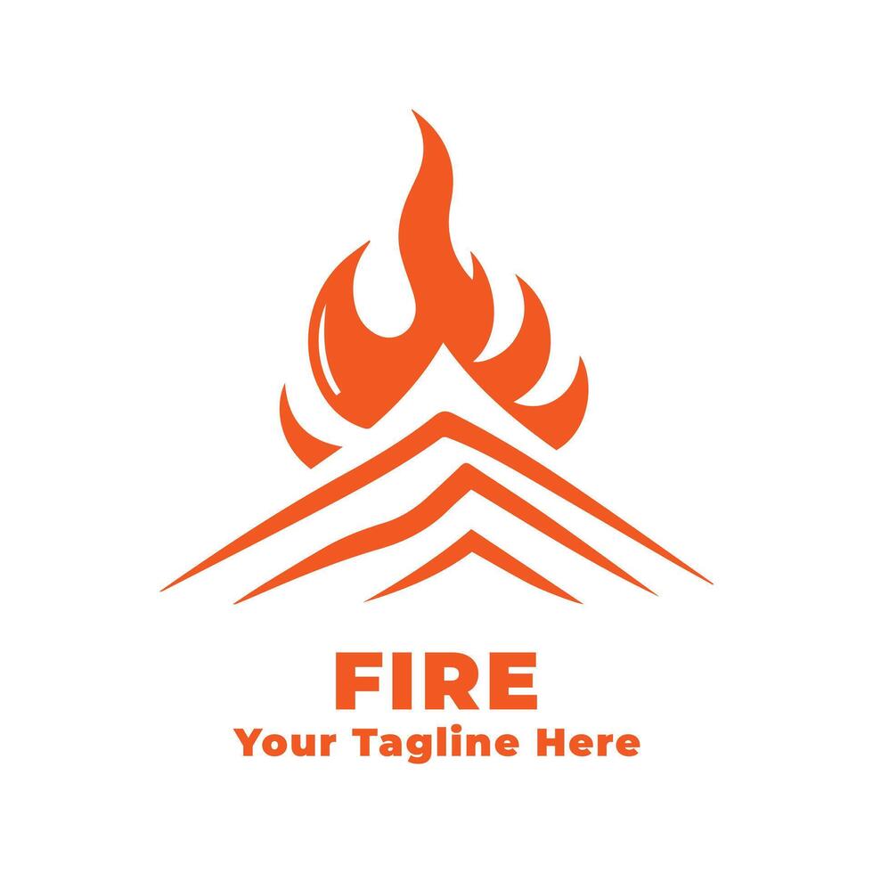 Fire Simple Logo Illustration Silhouette vector