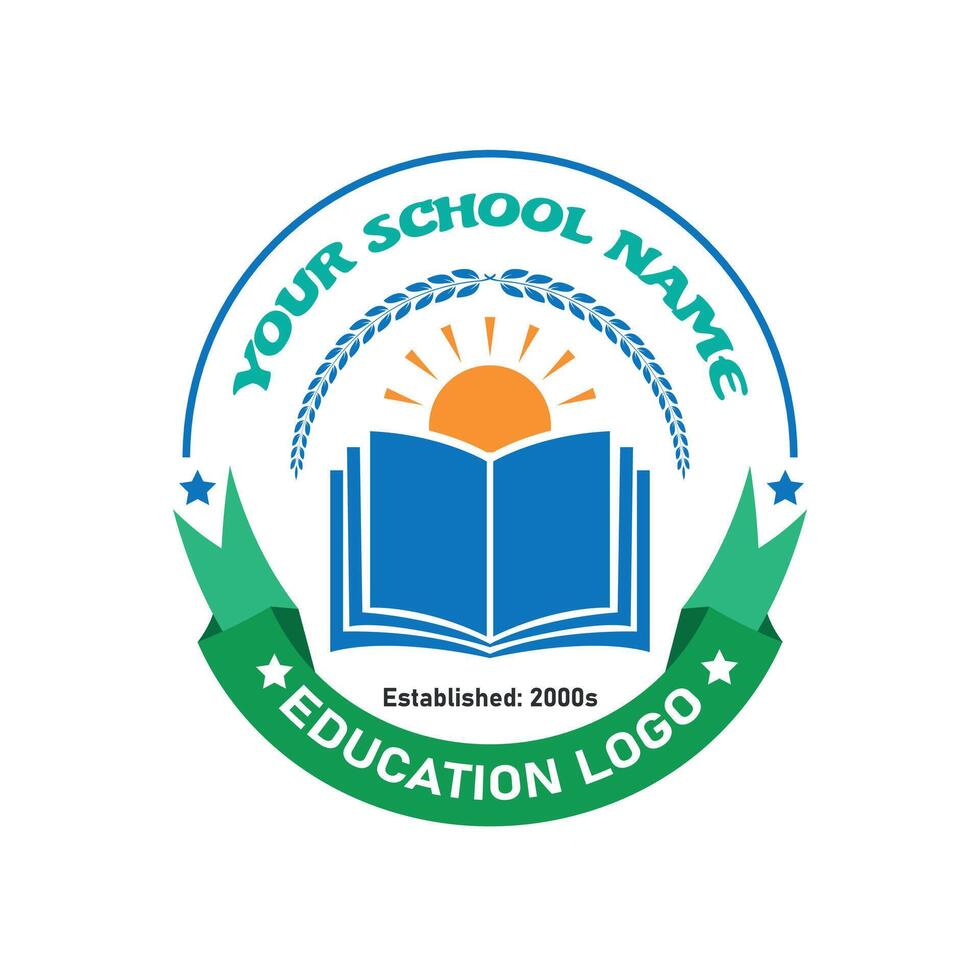 School logo Design With a White Background vector