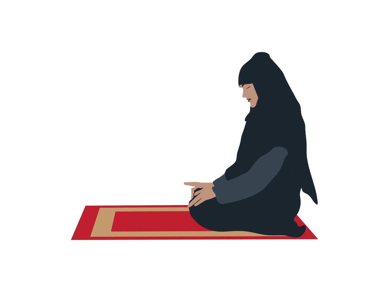 muslim girl pray salat vector
