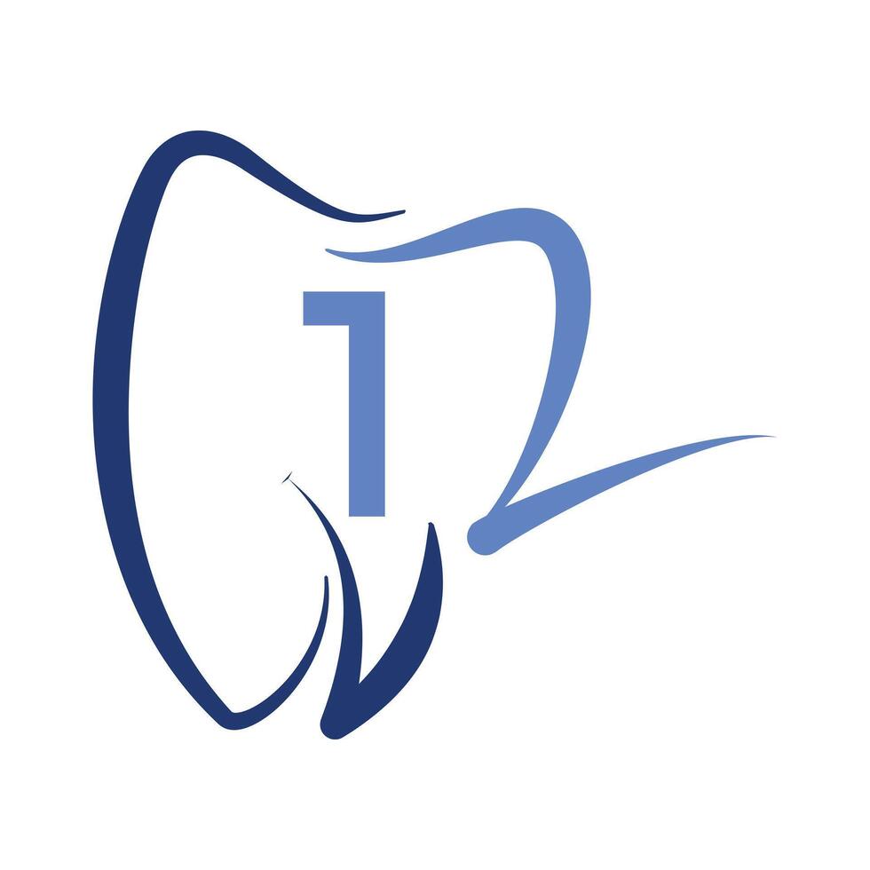 initial letter number 12 or twelve dental clinic icon logo design template vector