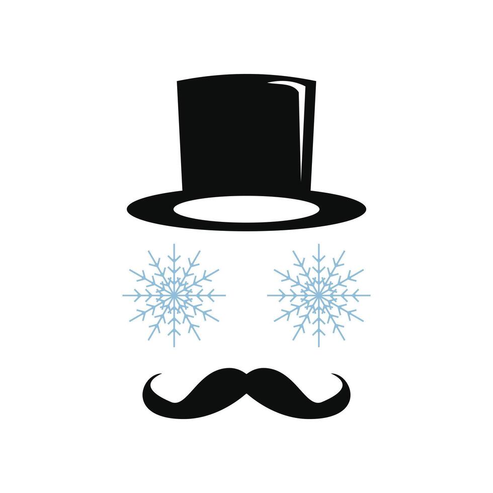 snowflake water man mustache icon logo design template vector