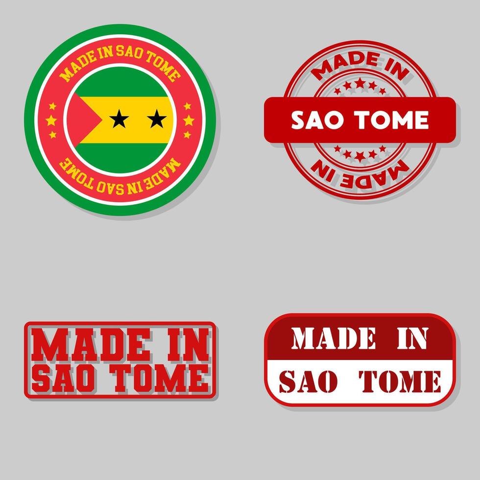 Set of stamps made in Sao Tome and Principe vector