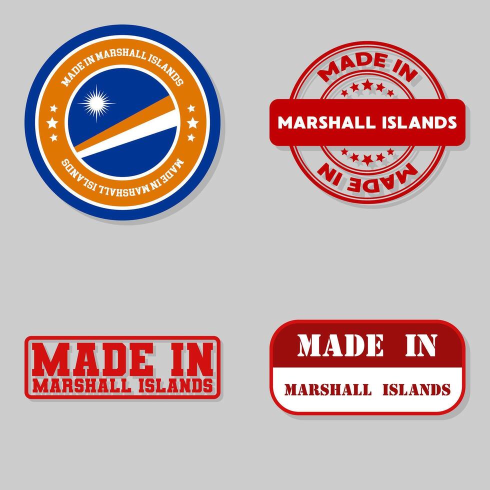 Set of stamps made in Marshall Islands vector