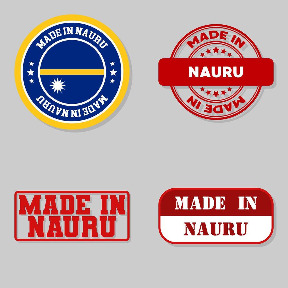 Set of stamps made in Nauru vector