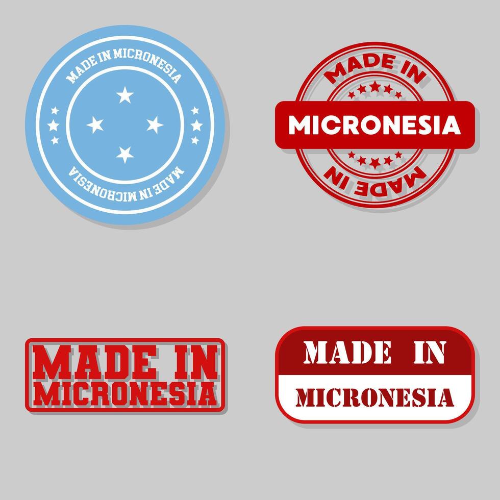 Set of stamps made in Micronesia vector