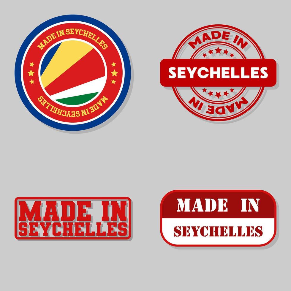 Set of stamps made in Seychelles vector
