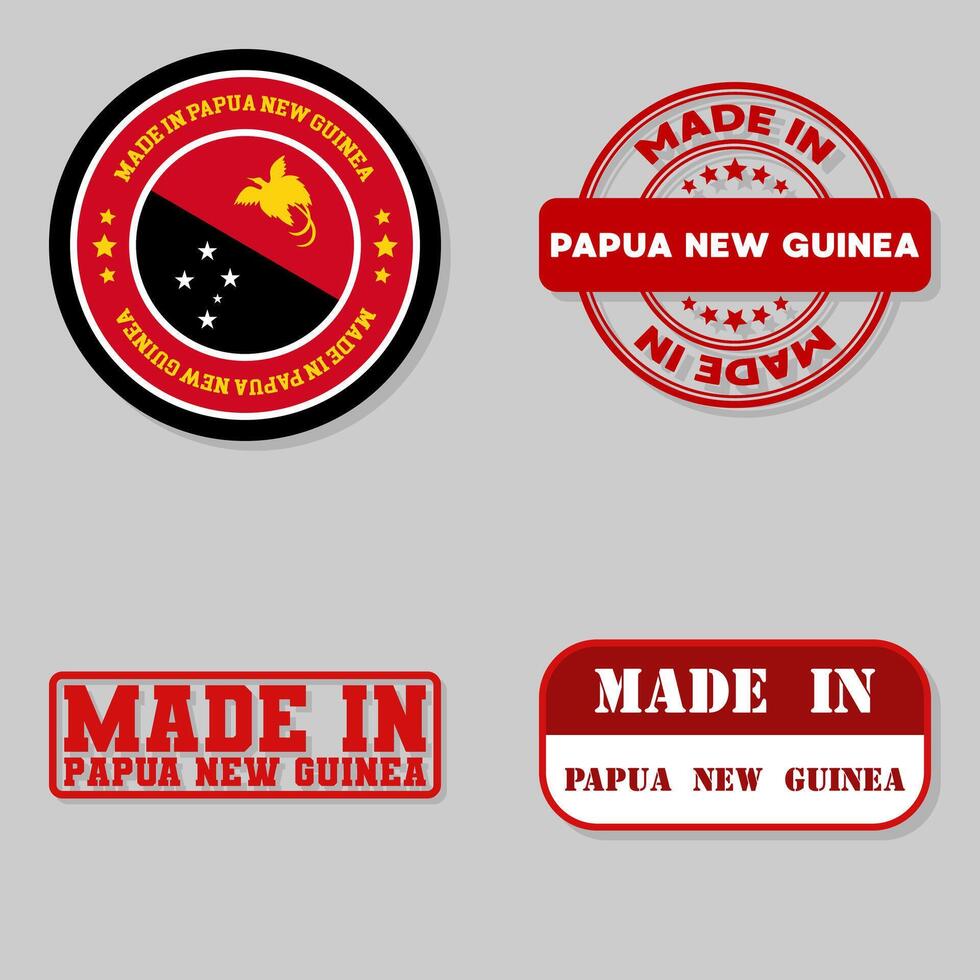 Set of stamps made in Papua New Guinea vector