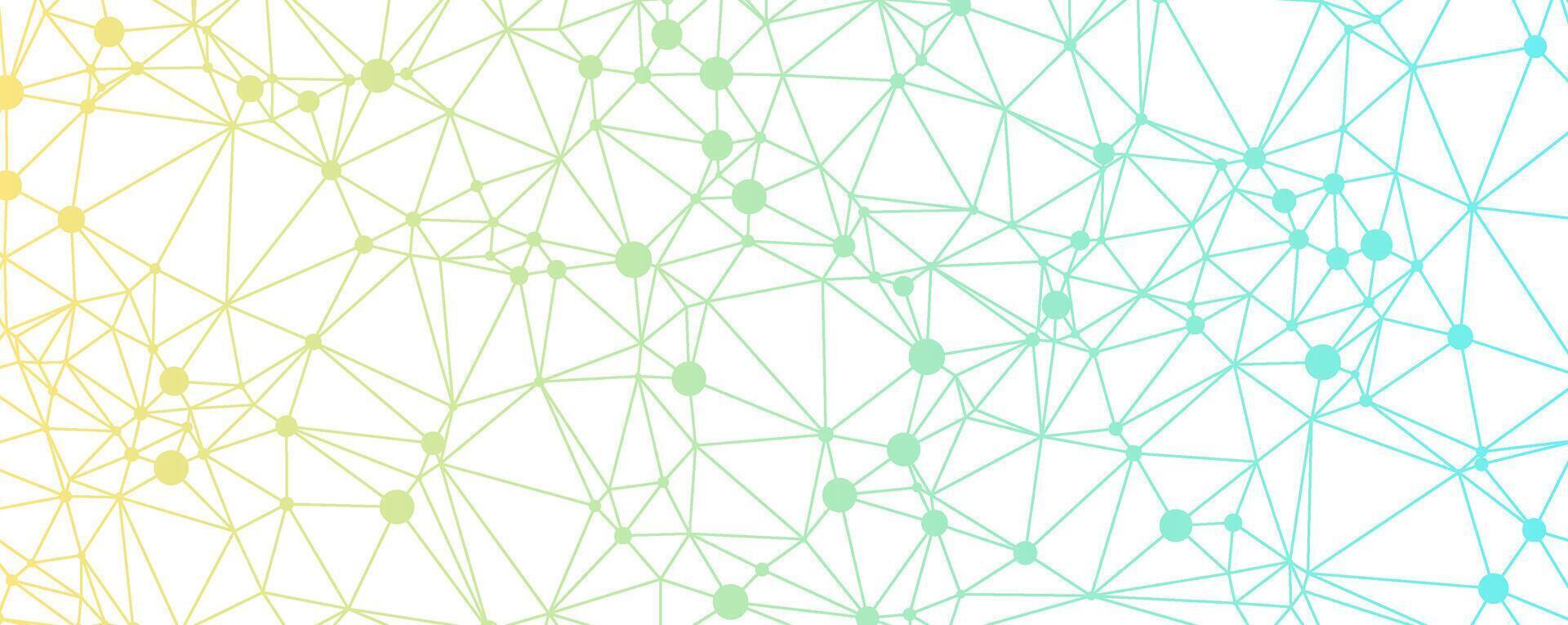 Abstract geometric background with blue and green connected circles. vector