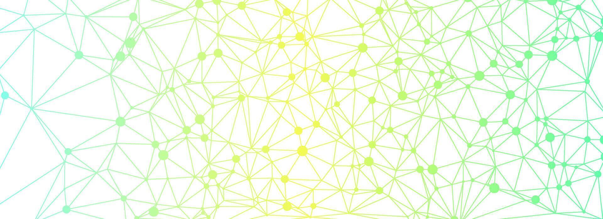 Abstract geometric pattern with connected dots in green and yellow colors. vector