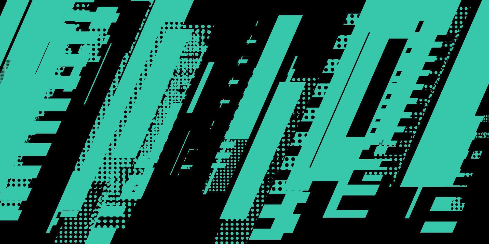 Abstract background with green and black stripes and polka dots. vector