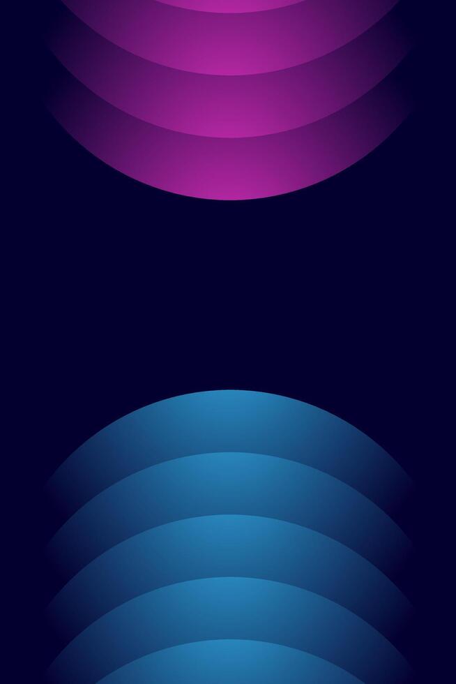 Abstract background with layered purple and blue curved shapes on black background. vector